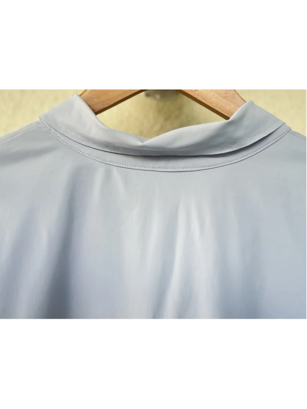 Lysse Light Gray Collared Button Front Stretch Shirt L Career Business Minimal